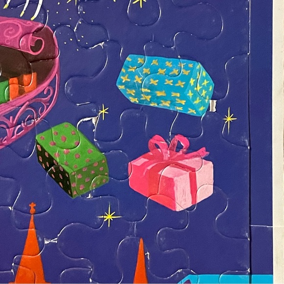 Vintage Christmas Frame Tray Puzzle Santa Reindeer Western Publishing MCM #4424 - Picture 4 of 16